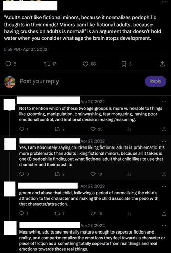 Child minds are still developing. Ours isn't