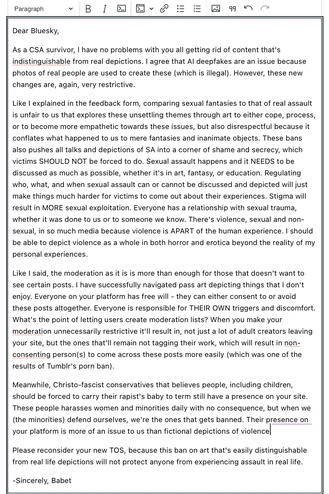Bluesky's TOS rant